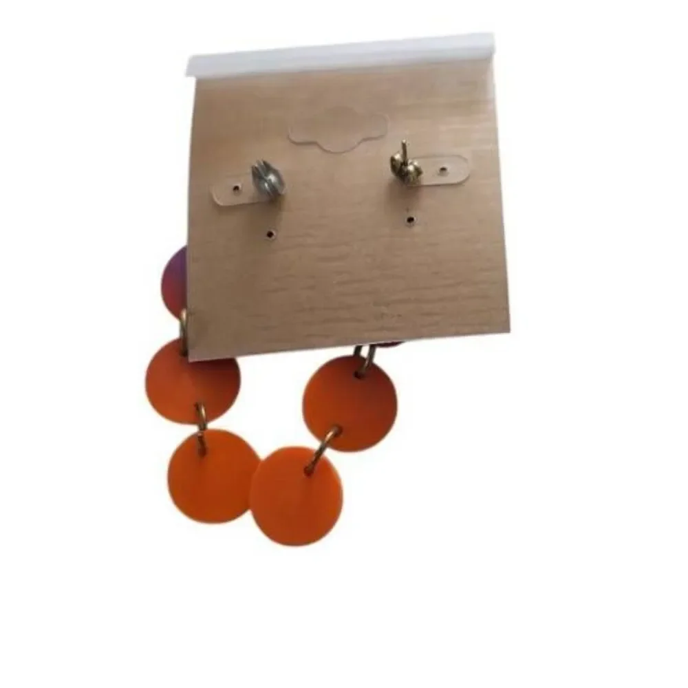 Bundle of 5 Handmade Clay Metal Dangly Earrings Butterfly Discs Hearts